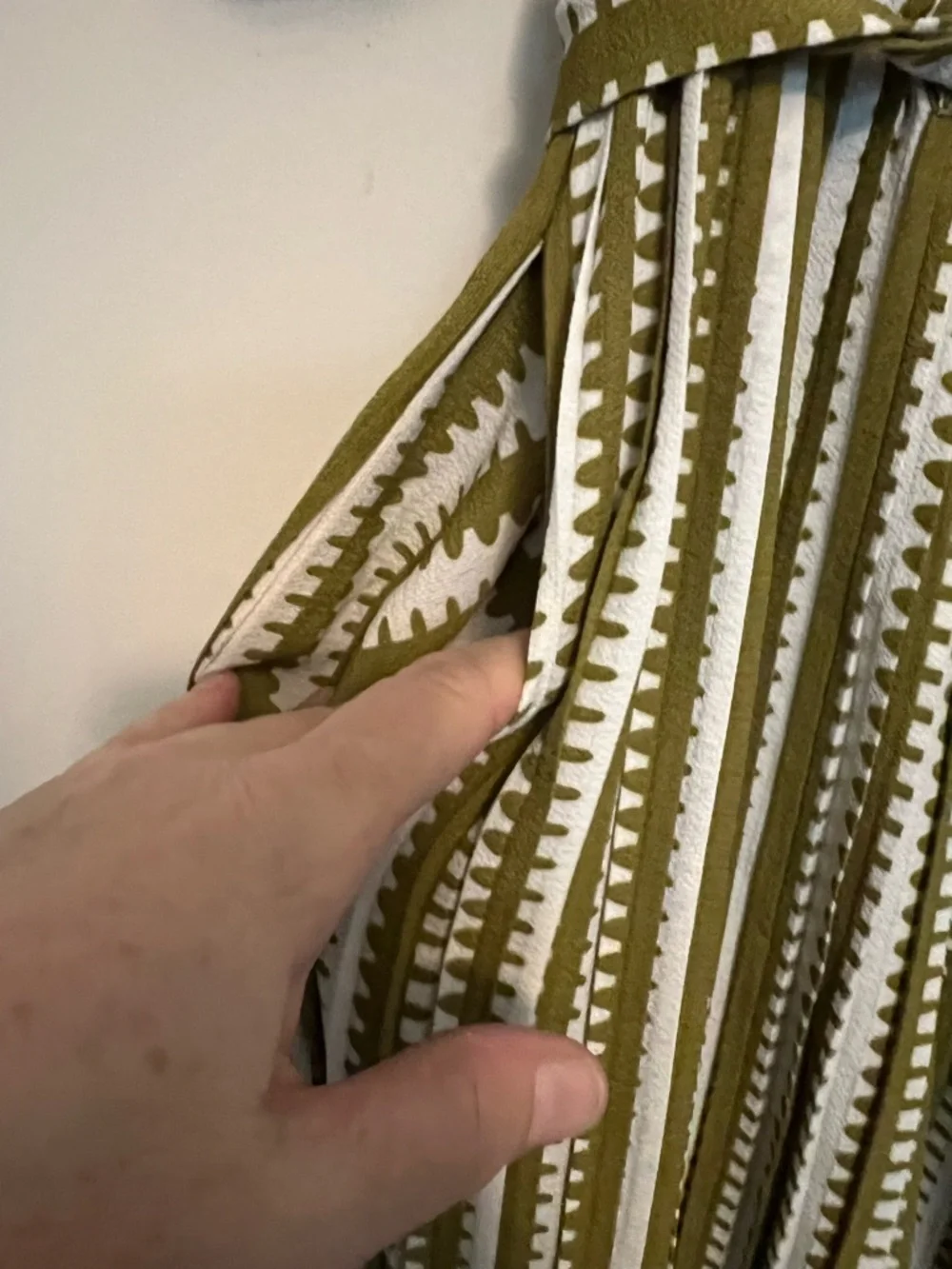 Alice Blue Olive Striped Trousers Size L - Picture 6 of 7